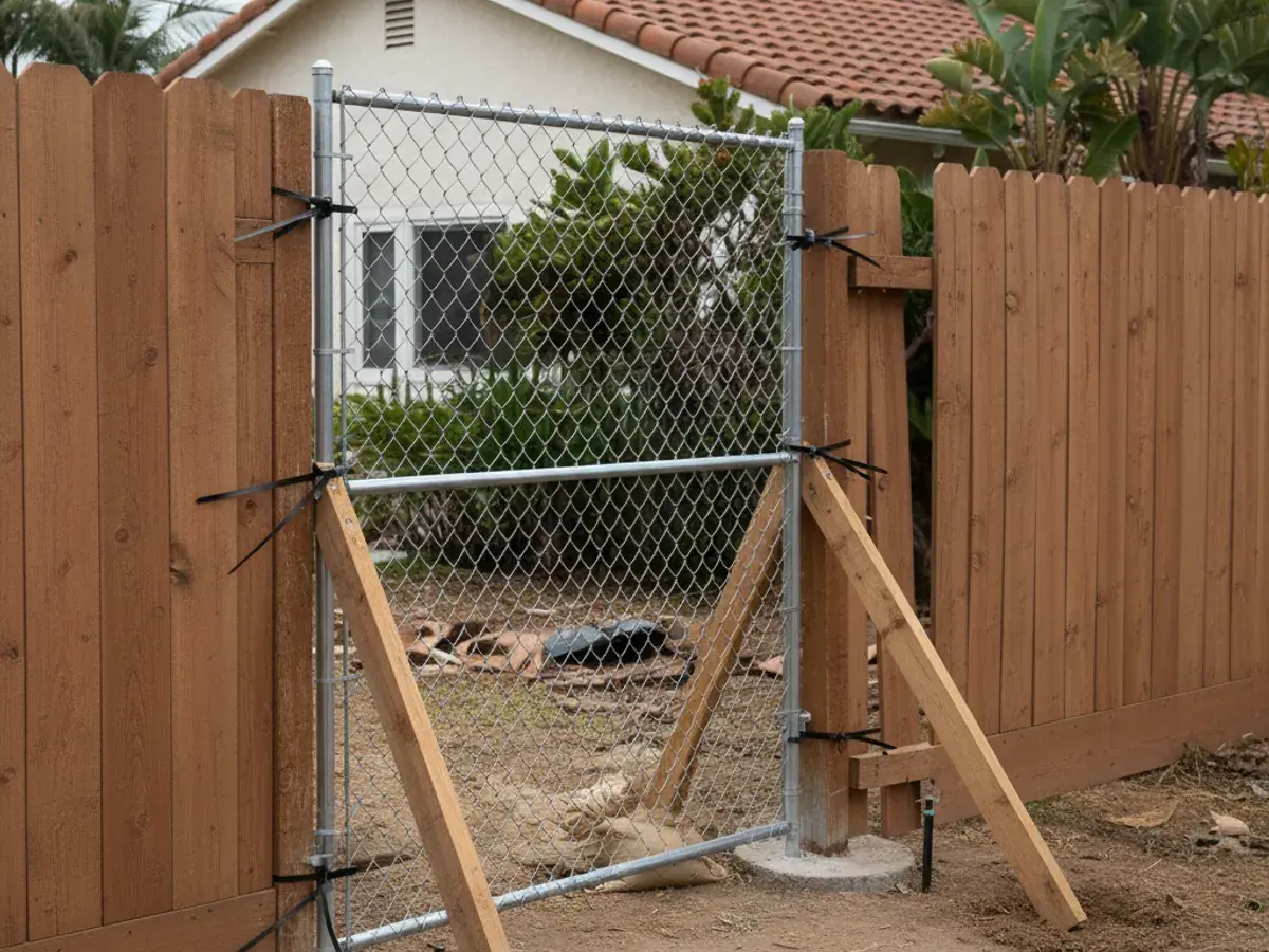 Emergency Repair detail work by a professional San Diego County fence crew
