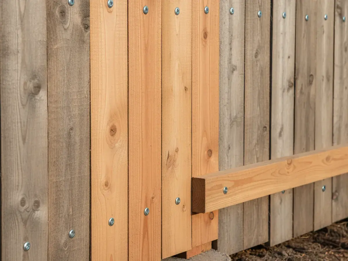 Fence Repair detail work by a professional San Diego County fence crew